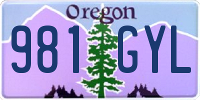OR license plate 981GYL