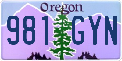 OR license plate 981GYN