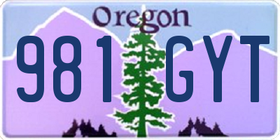 OR license plate 981GYT