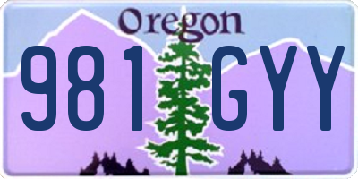 OR license plate 981GYY