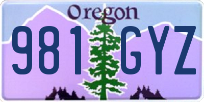 OR license plate 981GYZ