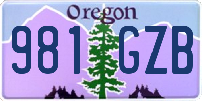 OR license plate 981GZB