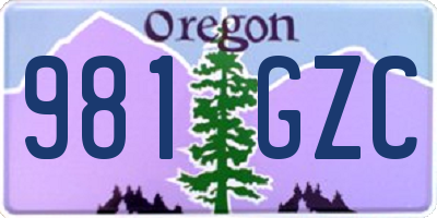 OR license plate 981GZC