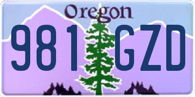 OR license plate 981GZD