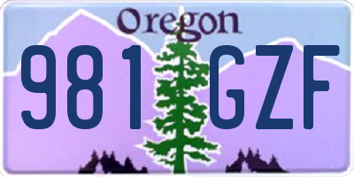 OR license plate 981GZF
