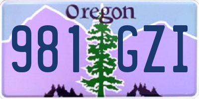 OR license plate 981GZI