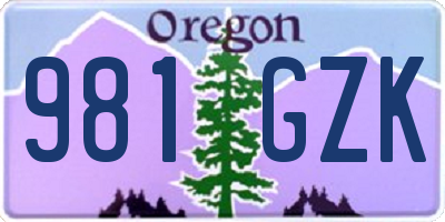 OR license plate 981GZK