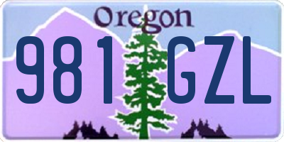 OR license plate 981GZL