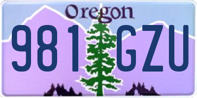 OR license plate 981GZU