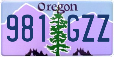 OR license plate 981GZZ