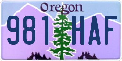 OR license plate 981HAF