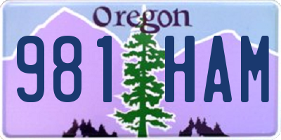 OR license plate 981HAM