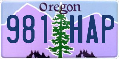 OR license plate 981HAP