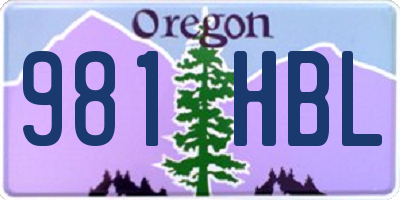 OR license plate 981HBL