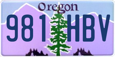 OR license plate 981HBV