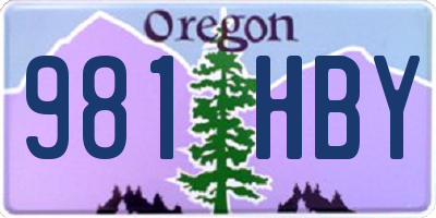 OR license plate 981HBY