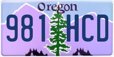 OR license plate 981HCD