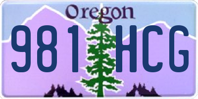 OR license plate 981HCG