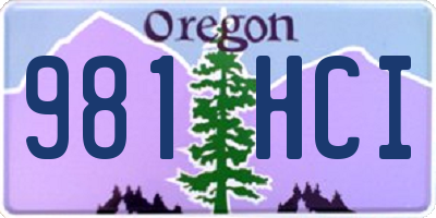 OR license plate 981HCI