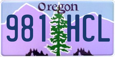 OR license plate 981HCL