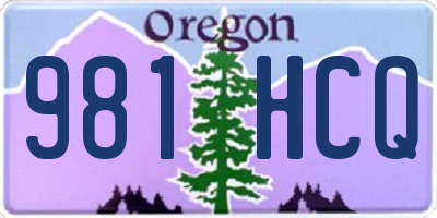 OR license plate 981HCQ