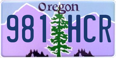 OR license plate 981HCR