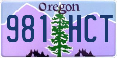 OR license plate 981HCT