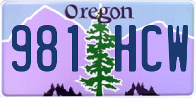 OR license plate 981HCW