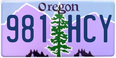 OR license plate 981HCY