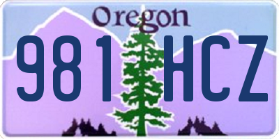 OR license plate 981HCZ