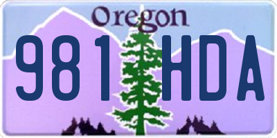 OR license plate 981HDA