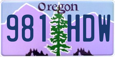 OR license plate 981HDW