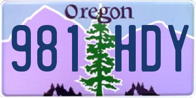 OR license plate 981HDY