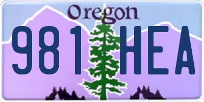 OR license plate 981HEA