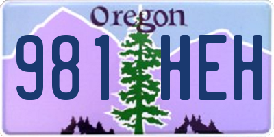 OR license plate 981HEH