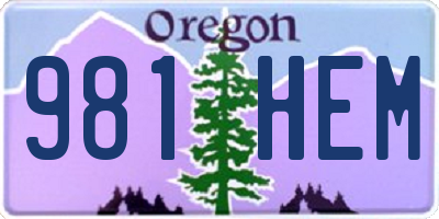 OR license plate 981HEM