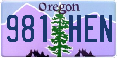 OR license plate 981HEN