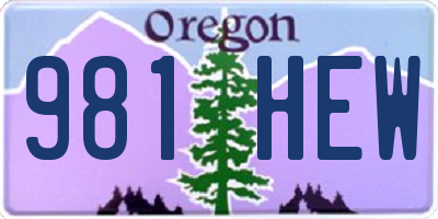 OR license plate 981HEW