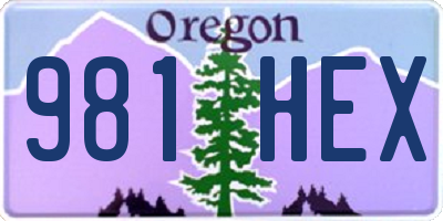 OR license plate 981HEX