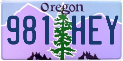 OR license plate 981HEY