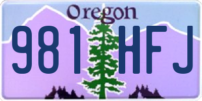 OR license plate 981HFJ