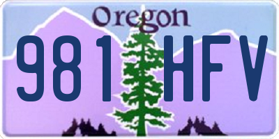 OR license plate 981HFV