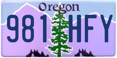 OR license plate 981HFY