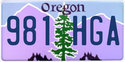 OR license plate 981HGA