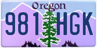 OR license plate 981HGK