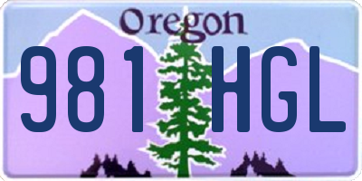 OR license plate 981HGL