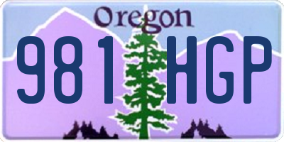 OR license plate 981HGP