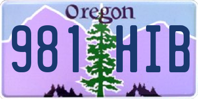 OR license plate 981HIB