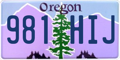 OR license plate 981HIJ