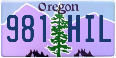 OR license plate 981HIL